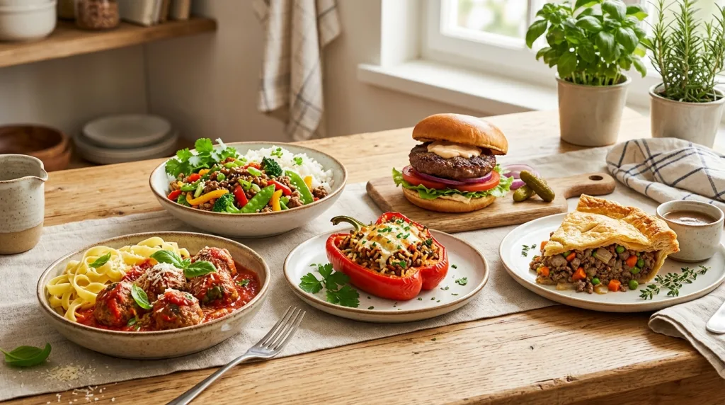 découvrez 5 recettes faciles et rapides pour cuisiner 500g de viande hachée et régaler toute la famille.