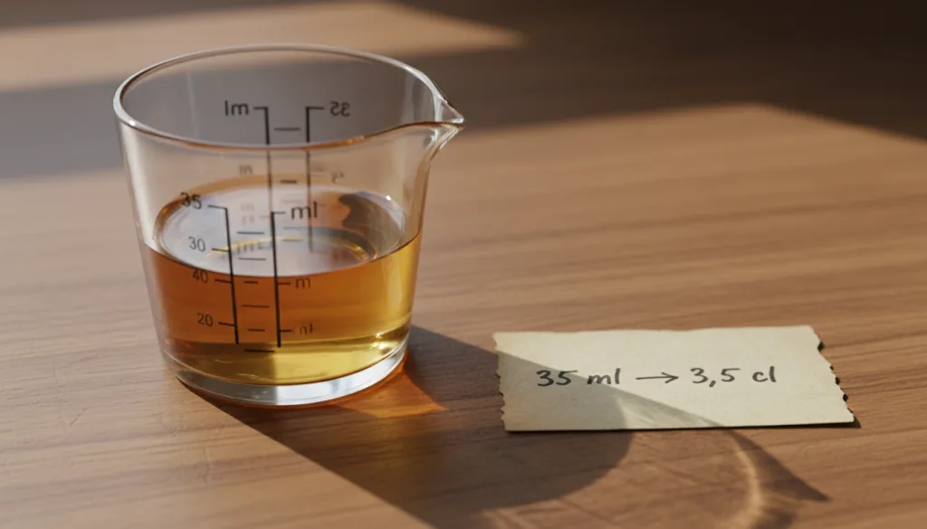 apprenez à convertir facilement 35 ml en cl grâce à notre méthode simple et efficace, idéale pour vos besoins en cuisine ou en laboratoire.