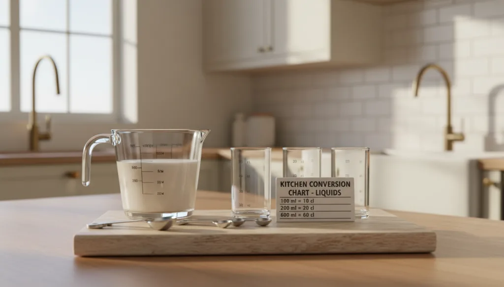 découvrez comment convertir 600 ml en cl facilement grâce à notre tableau de mesures pratique, idéal pour toutes vos recettes de cuisine.